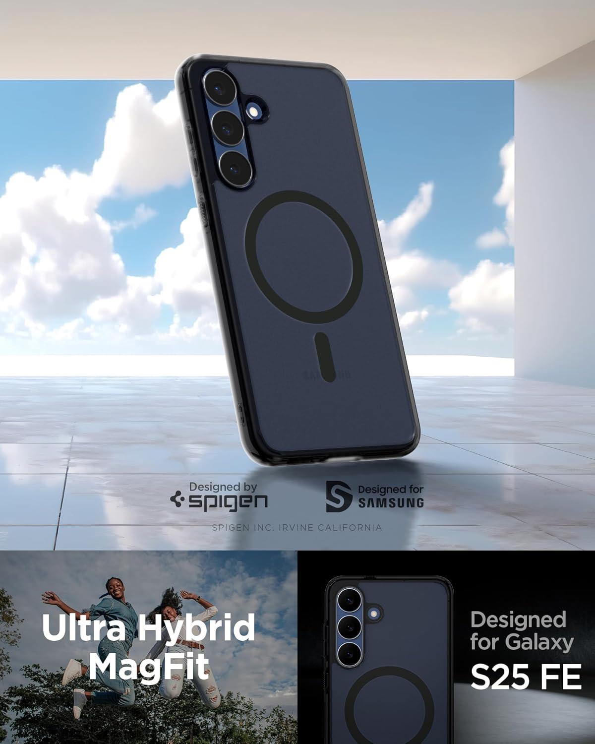imageSpigen Ultra Hybrid MagFit Designed for Galaxy S25 Plus Case Qi2 CertifiedMagnet for Galaxy 2025 Zero One White Ultra Hybrid MagFit Qi2 Certified Magnet for Galaxy 2025Frost Black