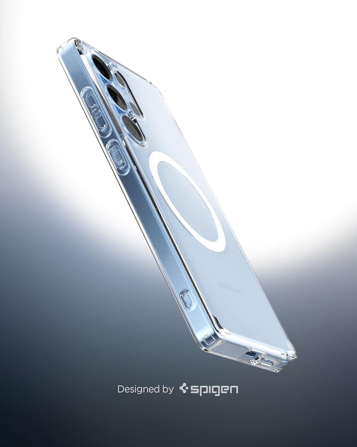 imageSpigen Ultra Hybrid MagFit Designed for Galaxy S25 Plus Case Qi2 CertifiedMagnet for Galaxy 2025 Zero One White Ultra Hybrid MagFit Qi2 Certified Magnet for Galaxy 2025Clear