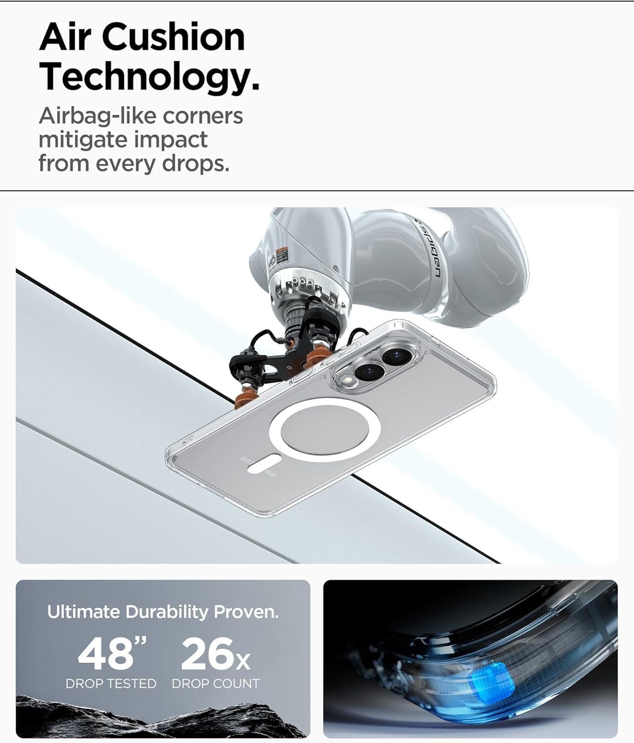 imageSpigen Ultra Hybrid MagFit Designed for Galaxy S25 Plus Case Qi2 CertifiedMagnet for Galaxy 2025 Zero One White Ultra Hybrid MagFit Qi2 Certified Magnet for Galaxy 2025Clear