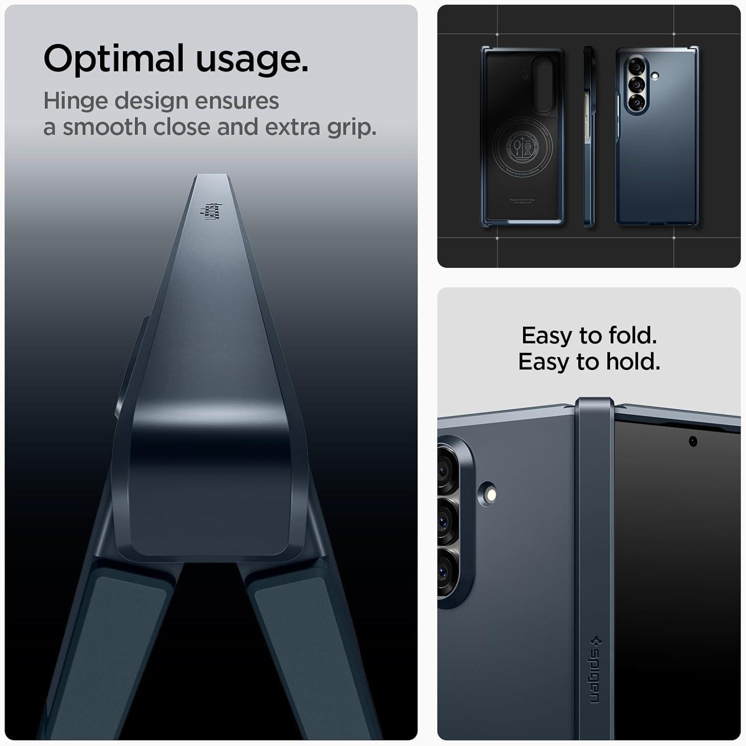 imageSpigen for Galaxy Z Fold 7 Case Tough Armor Pro MagFit Hinge Protection Fast Wireless ChargingMagnet for Galaxy Metal SlateMetal Slate