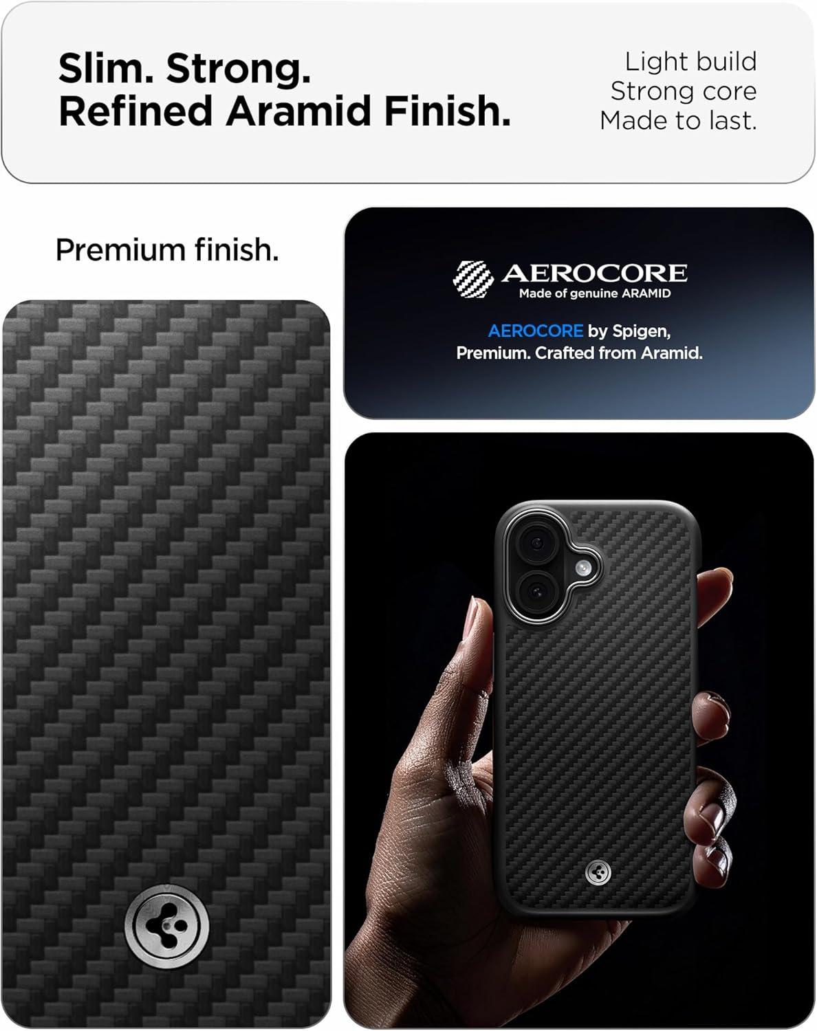 imageSpigen for iPhone 17 Pro Max Case Enzo Aramid T Camera Control Button Compatible with MagSafe Black BlackBlack Silver