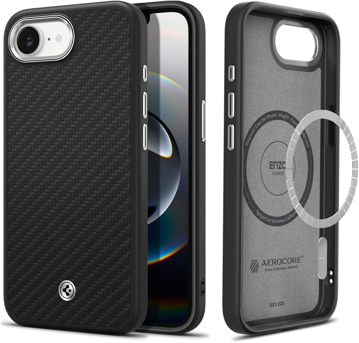 imageSpigen for iPhone 17 Pro Max Case Enzo Aramid T Camera Control Button Compatible with MagSafe Black BlackBlack Silver