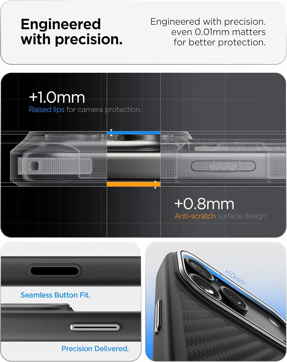 imageSpigen for iPhone 17 Pro Max Case Enzo Aramid T Camera Control Button Compatible with MagSafe Black BlackBlack Silver