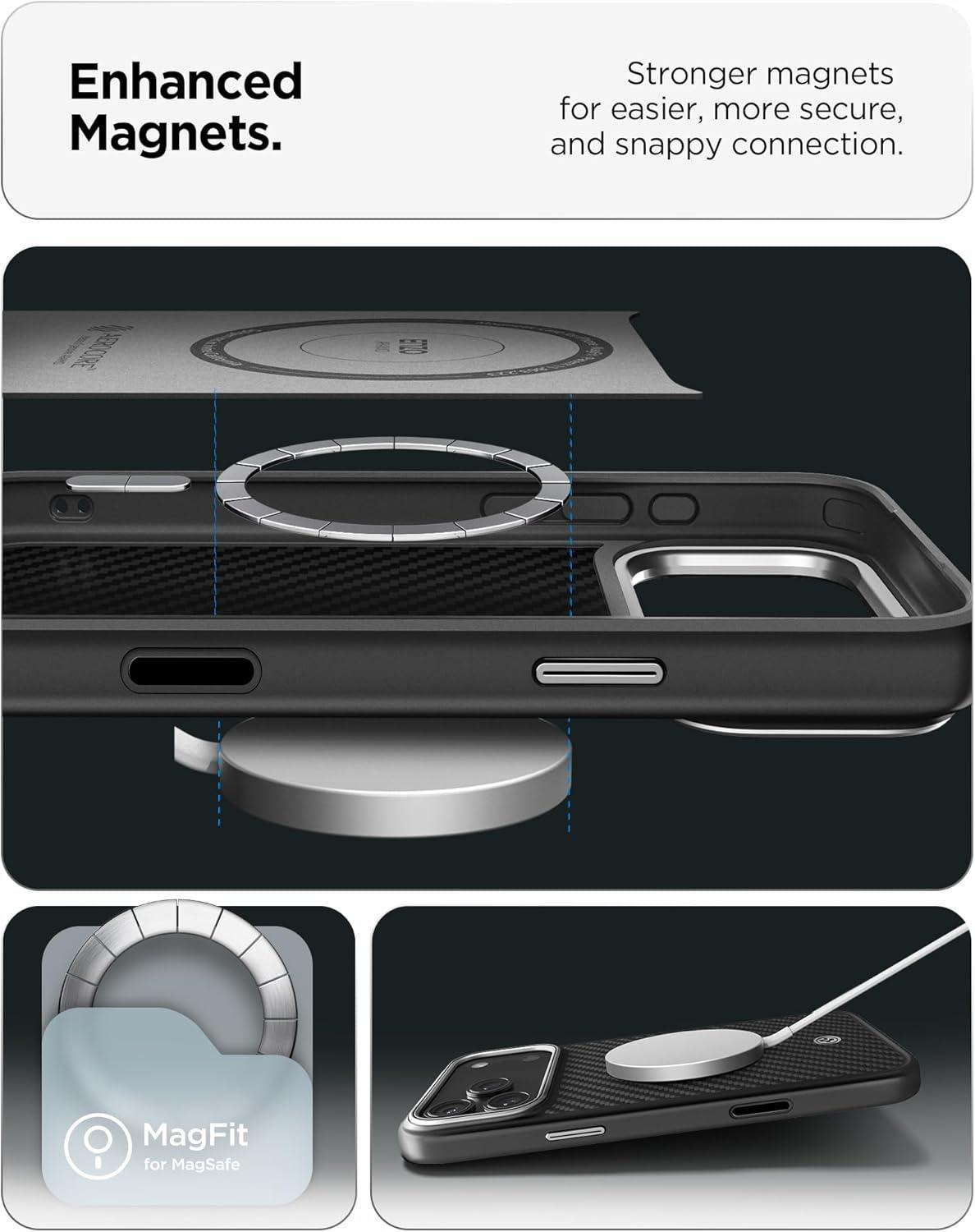 imageSpigen for iPhone 17 Pro Max Case Enzo Aramid T Camera Control Button Compatible with MagSafe Black BlackBlack Silver