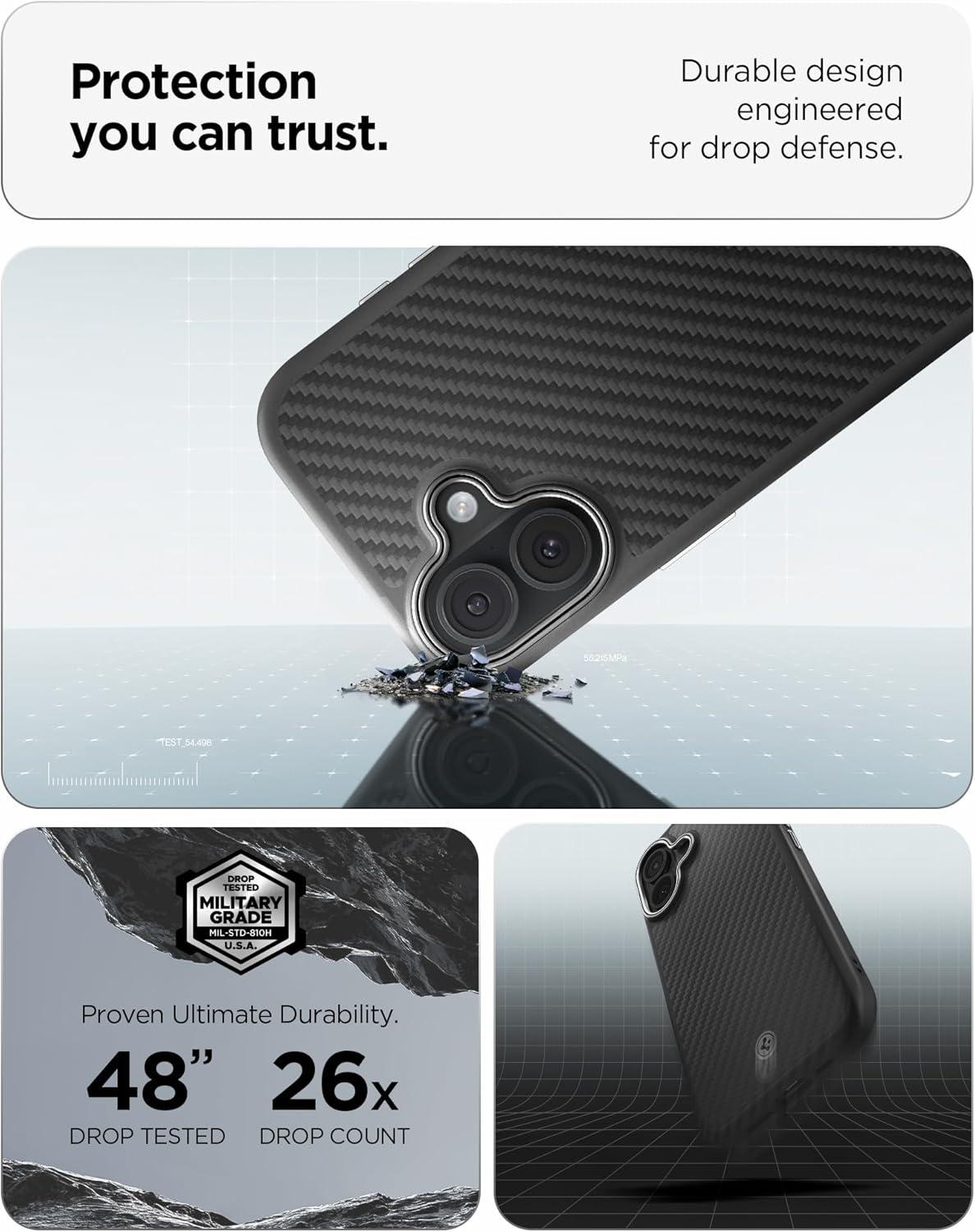 imageSpigen for iPhone 17 Pro Max Case Enzo Aramid T Camera Control Button Compatible with MagSafe Black BlackBlack Silver