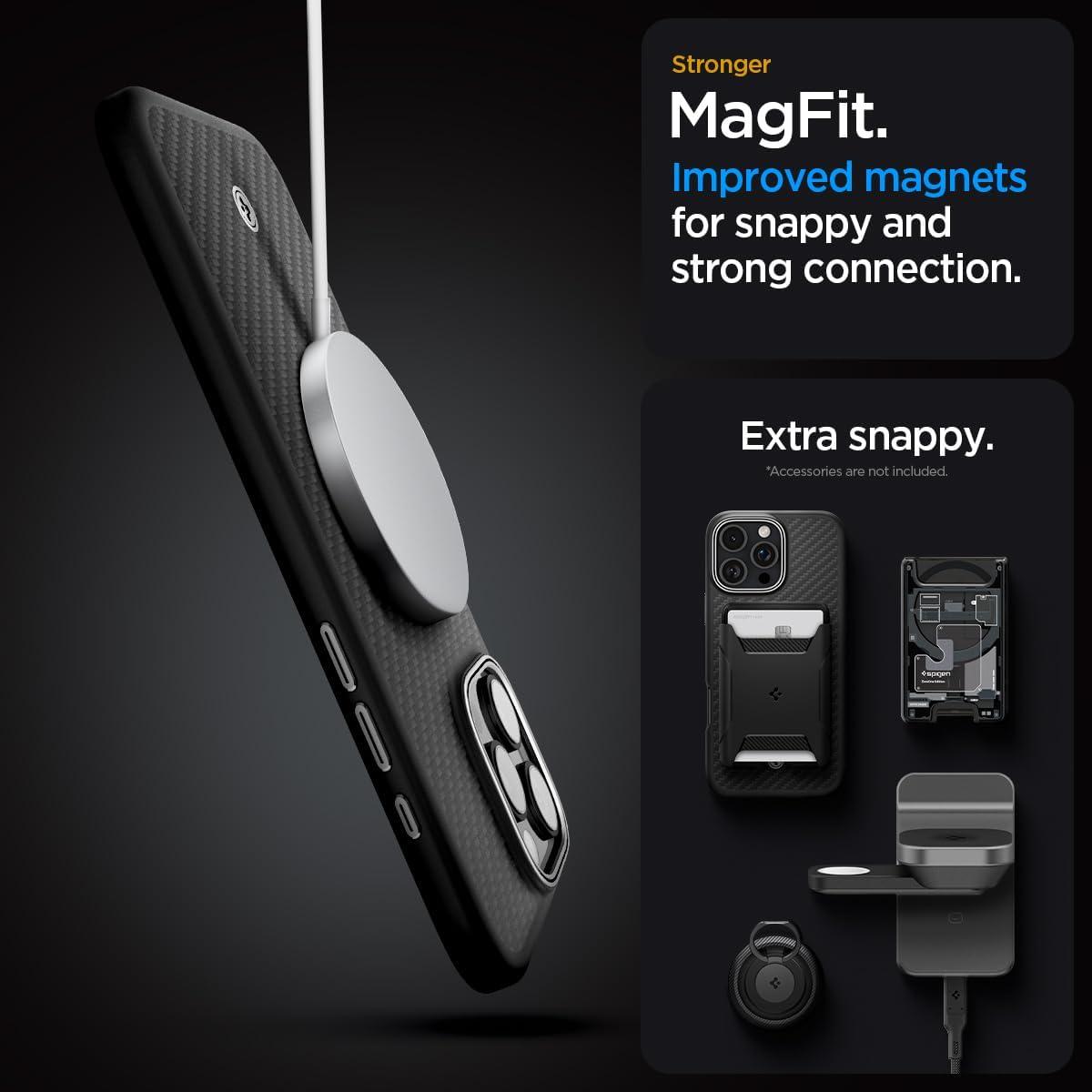 imageSpigen for iPhone 17 Pro Max Case Enzo Aramid T Camera Control Button Compatible with MagSafe Black BlackBlack Silver