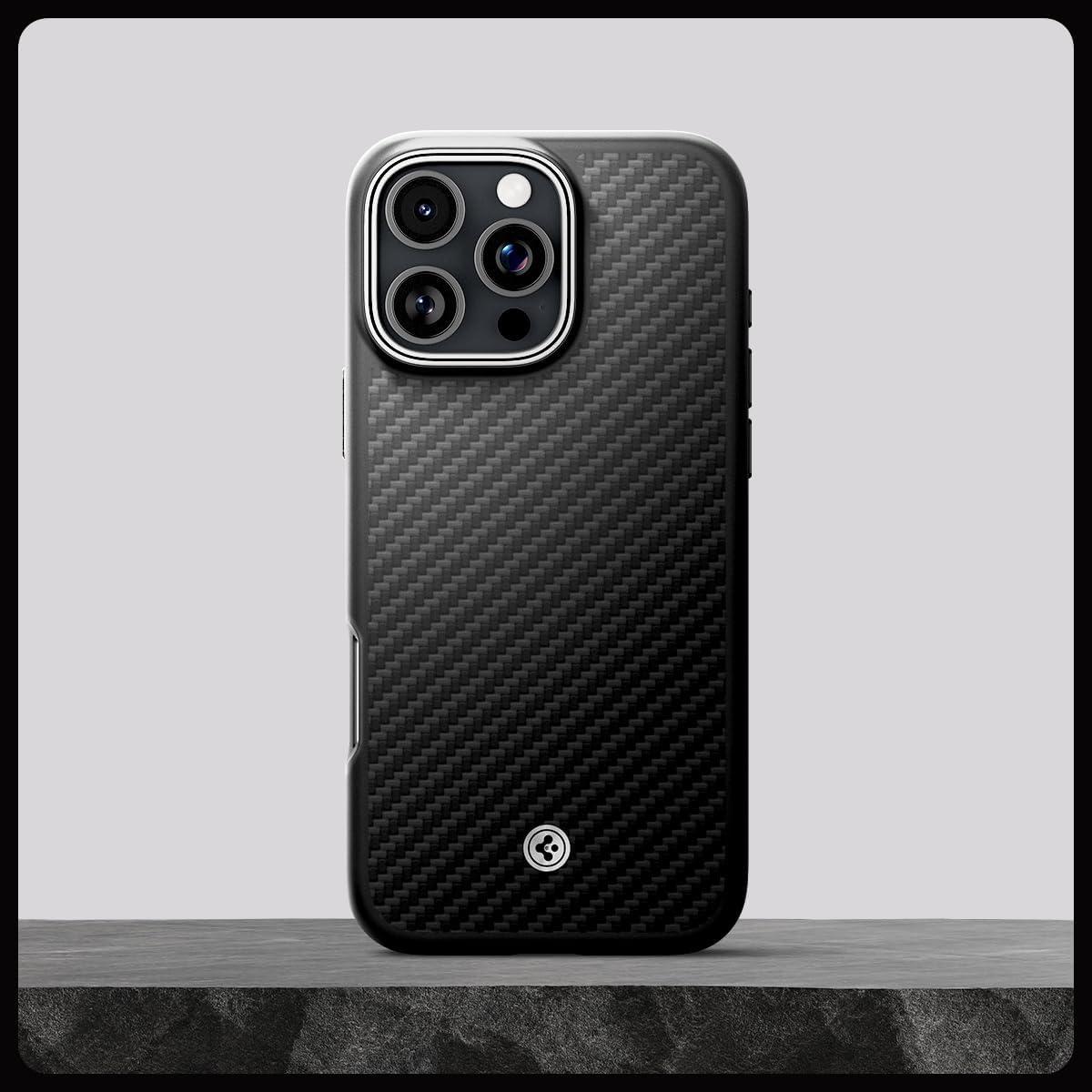 imageSpigen for iPhone 17 Pro Max Case Enzo Aramid T Camera Control Button Compatible with MagSafe Black BlackBlack Silver