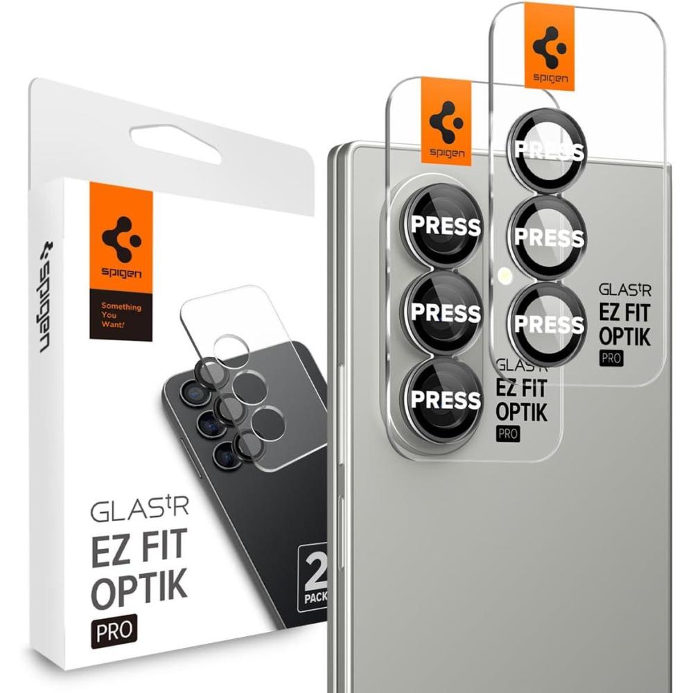 imageSpigen Camera Lens Screen Protector GlasTR EZ Fit Optik Pro Designed for Galaxy Z Fold 7 Case Friendly 2 Pack