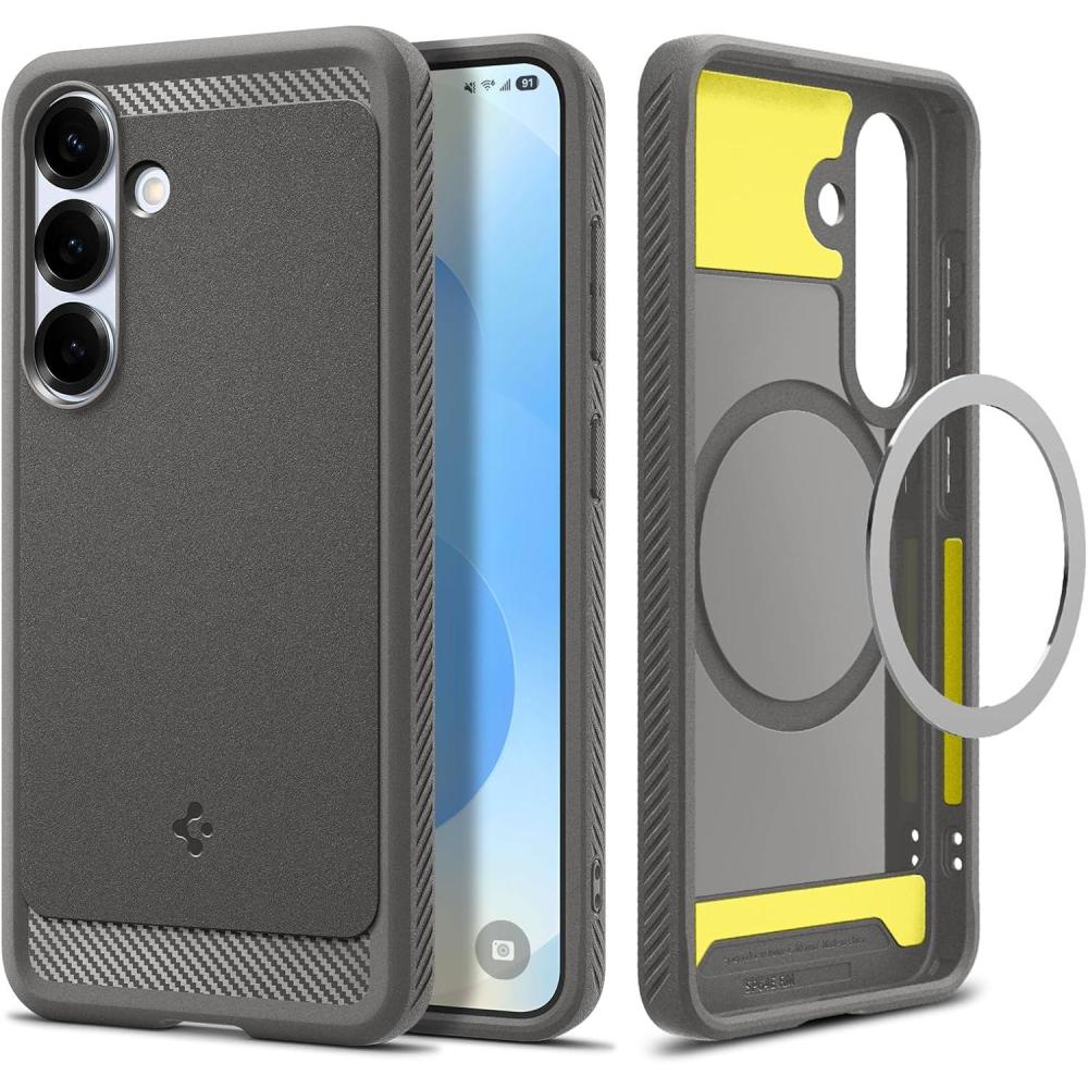 imageSpigen Rugged Armor MagFit Designed for Galaxy S25 Plus Case Fast Wireless ChargingMagnet for Galaxy 2025 Matte BlackMarble Gray