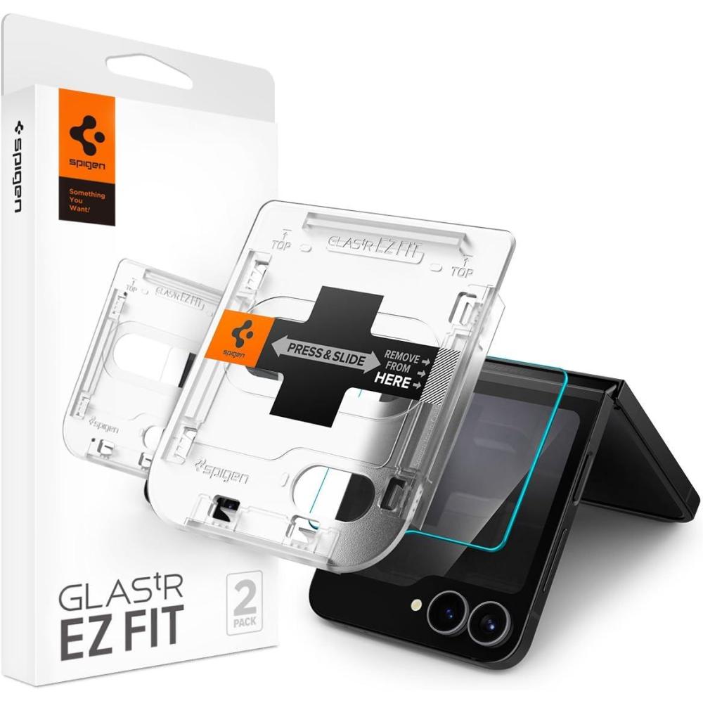 imageSpigen Tempered Glass Screen Protector GlasTR EZ FIT designed for Galaxy Z Flip 7 Case Friendly 2 PackGalaxy Z Flip7 FE Galaxy Z Flip 6