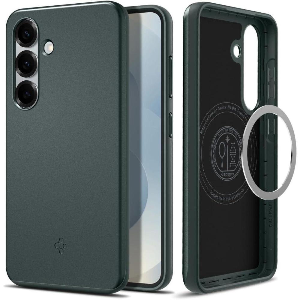 imageSpigen Thin Fit MagFit Designed for Galaxy S25 Case Qi2 CertifiedMagnet for Galaxy 2025  BlackAbyss Green