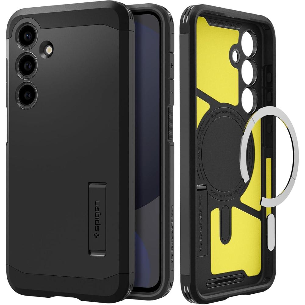 imageSpigen Tough Armor Ai MagFit Designed for Galaxy S25 Plus Case Kickstand Fast Wireless Charging 2025  Abyss Green  Ai MagFit Kickstand 2025Black