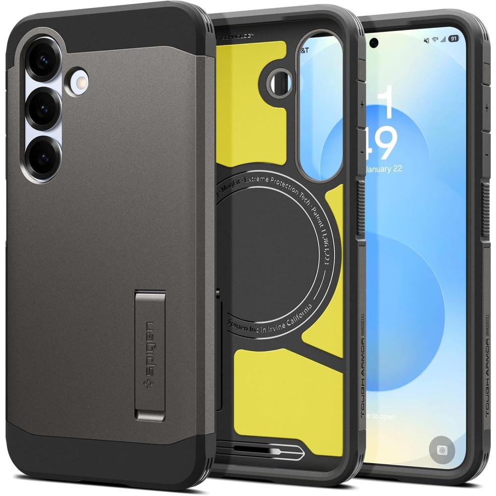 imageSpigen Tough Armor Ai MagFit Designed for Galaxy S25 Plus Case Kickstand Fast Wireless Charging 2025 Abyss Green Ai MagFit Kickstand 2025Gunmetal