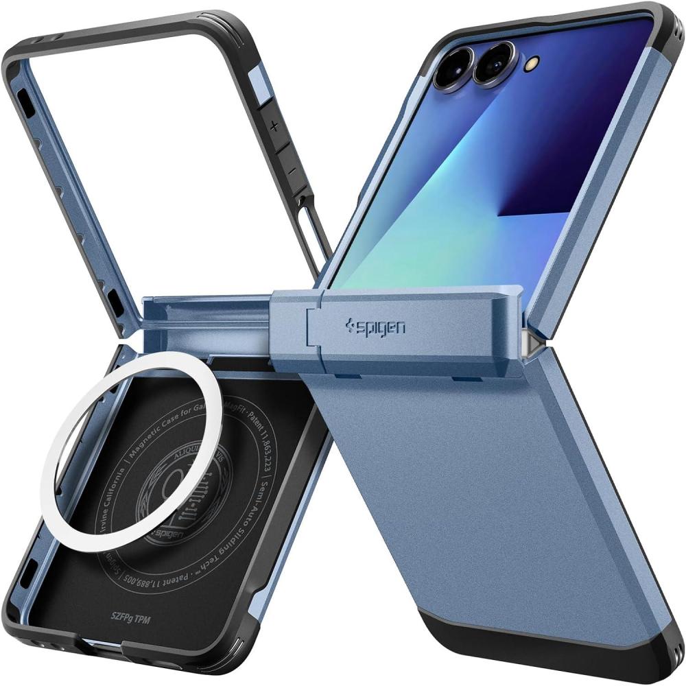 imageSpigen Tough Armor Pro MagFit for Galaxy Z Flip 7 FE Case and Z Flip 6 Case Not Compatible with Flip 7 Builtin Magnet Sierra BlueSierra Blue