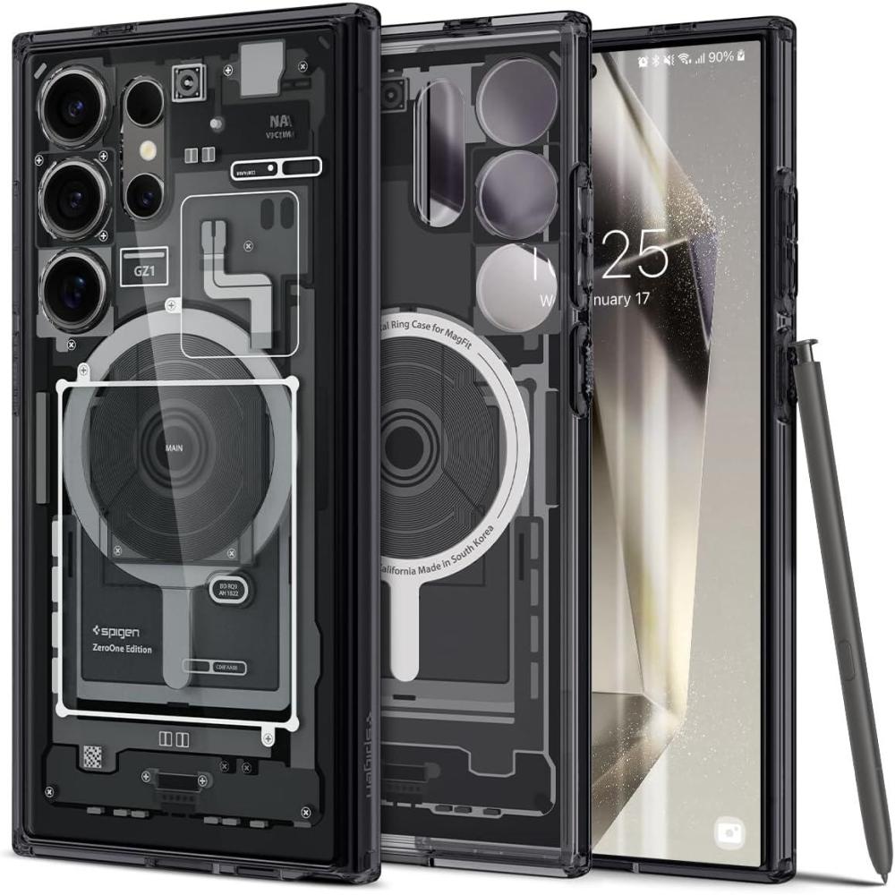 imageSpigen Ultra Hybrid MagFit Designed for Galaxy S25 Plus Case Qi2 CertifiedMagnet for Galaxy 2025 Zero One White Ultra Hybrid MagFit Qi2 Certified Magnet for Galaxy 2025Zero One Black