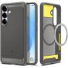 Spigen Rugged Armor MagFit Designed for Galaxy S25 Plus Case [Fast Wireless Charging/Magnet for Galaxy] (2025) – Matte Black(Marble Gray)