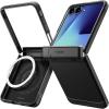 Spigen Tough Armor Pro MagFit for Galaxy Z Flip 7 FE Case and Z Flip 6 Case [Not Compatible with Flip 7] [Built-in Magnet] – Sierra Blue(Black)