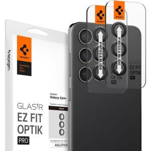 Spigen Camera Lens Screen Protector [GlasTR EZ Fit Optik Pro] Designed for Galaxy S24 Plus / S24 FE [Case Friendly] – Black [2 Pack](Black)