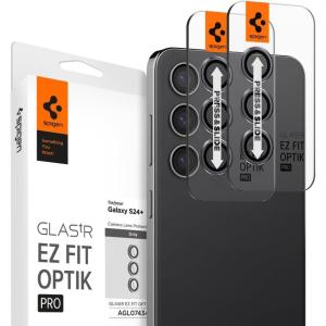 Spigen Camera Lens Screen Protector [GlasTR EZ Fit Optik Pro] Designed for Galaxy S24 Plus / S24 FE [Case Friendly] – Black [2 Pack](Onyx Black)