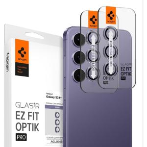 Spigen Camera Lens Screen Protector [GlasTR EZ Fit Optik Pro] Designed for Galaxy S24 Plus / S24 FE [Case Friendly] – Black [2 Pack](Violet)