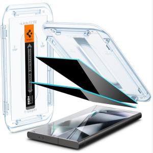 Spigen Tempered Glass Screen Protector [GlasTR EZ FIT – Privacy] Designed for Galaxy S25 Plus | Galaxy S24 Plus [Case Friendly] – 2 Pack(Galaxy S24 Ultra)