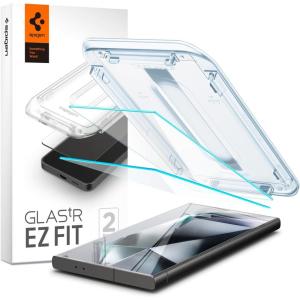 Spigen Tempered Glass Screen Protector [GlasTR EZ Fit] designed for Galaxy S24 Ultra [Case Friendly] – 2 Pack(Galaxy S24 Ultra)