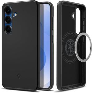 Spigen Thin Fit MagFit Designed for Galaxy S25 Case [Qi2 Certified/Magnet for Galaxy] (2025) – Black(Black)