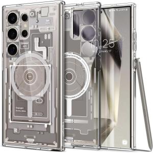 Spigen Ultra Hybrid MagFit Designed for Galaxy S25 Plus Case [Qi2 Certified/Magnet for Galaxy] (2025) – Zero One White | Ultra Hybrid MagFit, Qi2 Certified, Magnet for Galaxy, 2025(Zero One Natural Titanium)