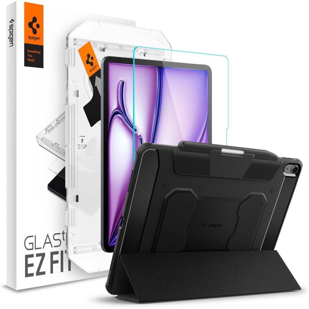 imageSpigen iPad Air 13 Rugged Armor Pro Black amp Spigen iPad Air 13 GlastR EZ Fit
