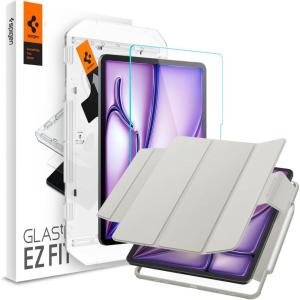 Spigen iPad Air 13″ Glas.tR EZ Fit & iPad Air 13″ Air Skin Pro Gray