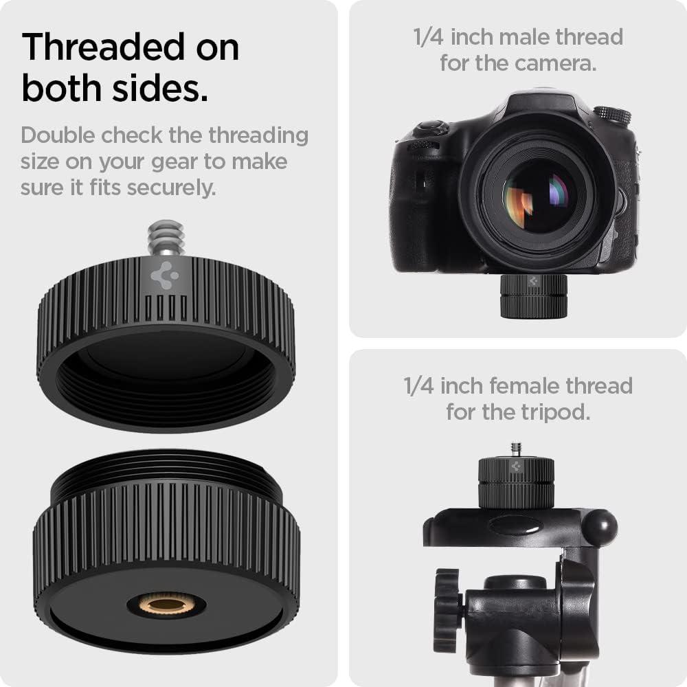 imageSpigen Camera Adapter Mount Designed for AirTag 2nd Gen 2026 amp 1st Gen Compatible with Nikon amp Canon DSLR GoPro amp Hero 8910111213 DJI Pocket 123 amp Action Cameras BlackBlack