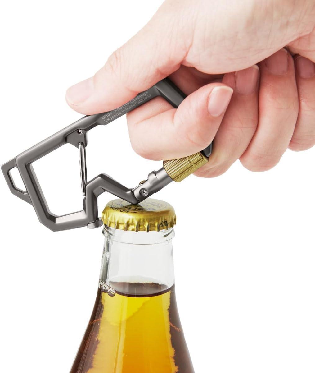 imageSpigen Life Carabiner Key Ring Clip Car Keychain Clip Bottle Opener Key Chain Ring for Men and WomenGunmetal