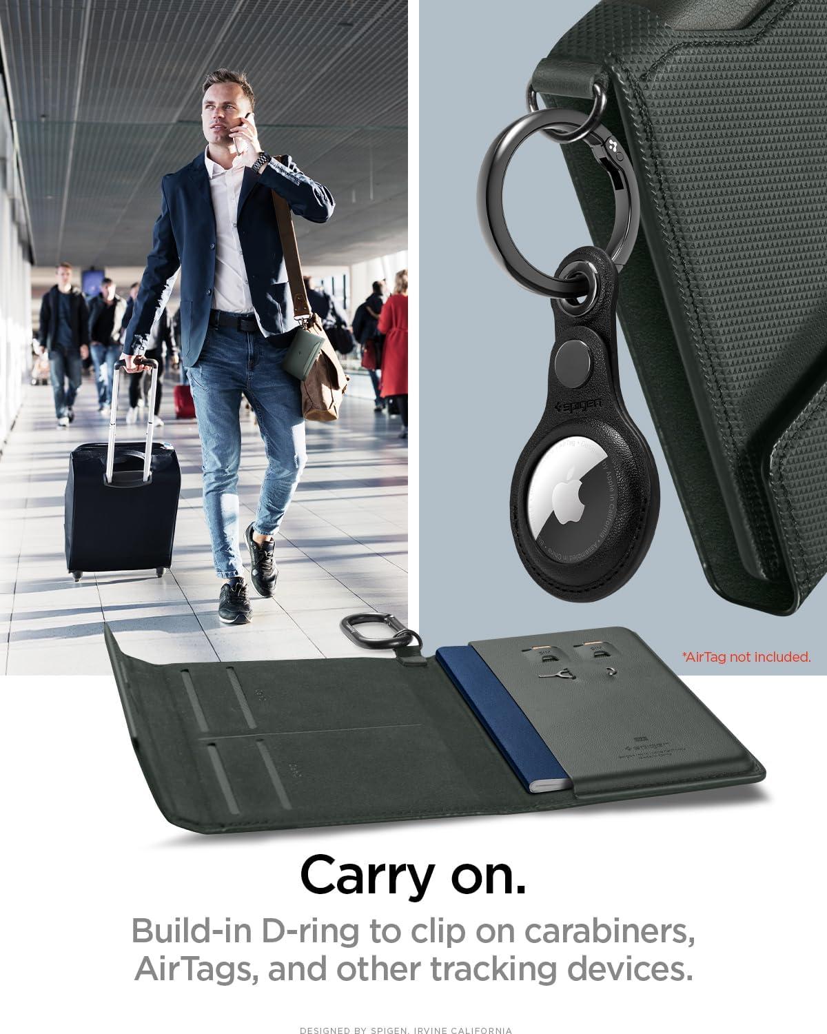 imageSpigen Life for Passport Card Cover Holder with RFID Blocking Technology Wallet Travel Documents Organizer Protector Accessories SIM Card Pin IncludedMilitary Green