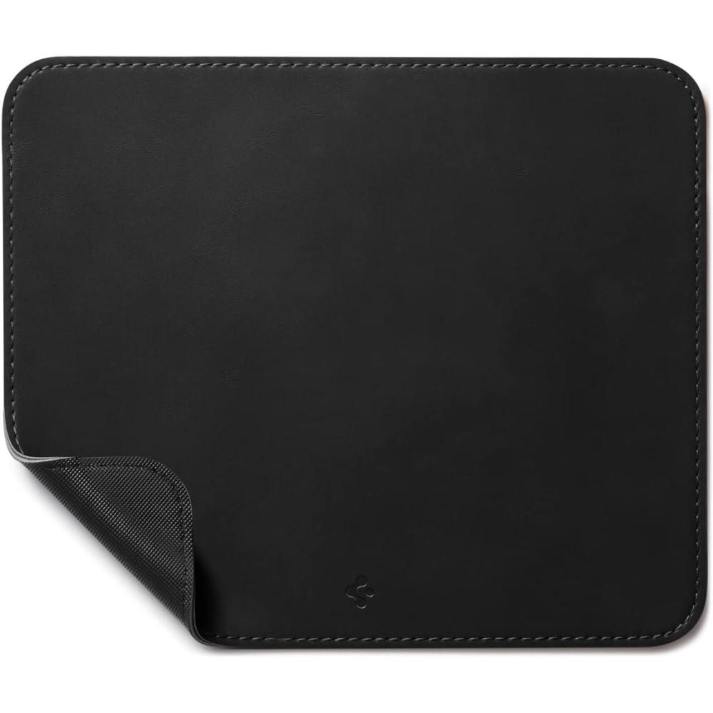 imageSpigen LD301 Mouse Pad 98 x 82 Desk Mat Nonslip Rubber Base Waterproof Desk Blotter Velo PU Leather Computer Mouse Pad BlackBlack