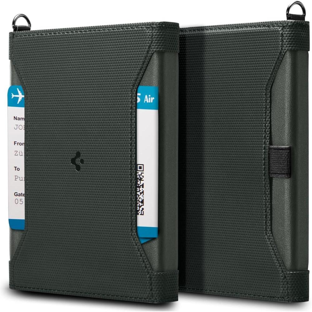 imageSpigen Life for Passport Card Cover Holder with RFID Blocking Technology Wallet Travel Documents Organizer Protector Accessories SIM Card Pin IncludedMilitary Green
