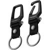 Spigen Life Carabiner Key Ring Clip, Car Keychain Clip, Bottle Opener Key Chain Ring for Men and Women(Black (2 Pack))