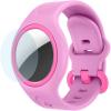 Spigen Play 360 Designed for AirTag 2nd Gen (2026) & 1st Gen Holder Child Safety Loss Prevention Children and Toddlers Lightweight Wristband Bracelet Protective Film (Device Not Included) – Ocean Blue(Candy Pink)