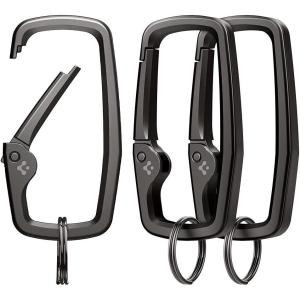 Spigen Life Carabiner Clips D Ring, Spring Snap Hook, Keyring Keychain Hook with Zinc Alloy Caribeaners – 3 Pack(Rugged)