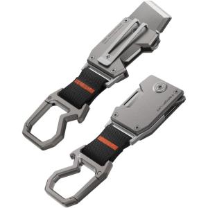 Spigen Life Titanium Keychain Pocket Knife with Carabiner, Key Clip, Keychain Clip Folding Knife, Everyday Carry EDC Gear Gadget and Equipment Bottle Opener – Gunmetal