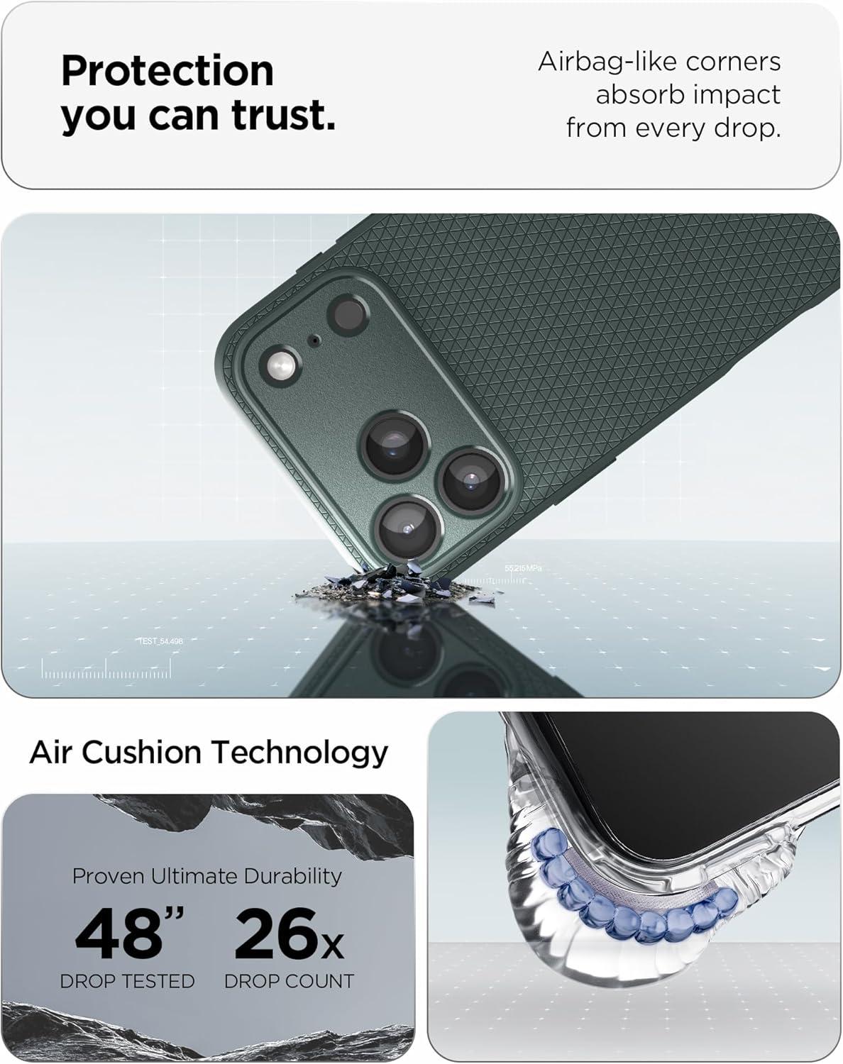 imageSpigen Liquid Air Designed for iPhone 14 Case 2022 MilitaryGrade Protection Matte BlackAbyss Green