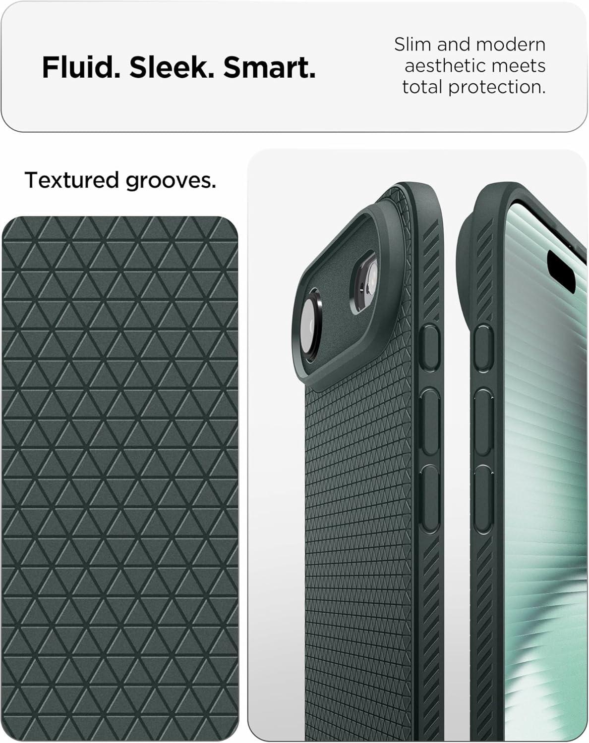 imageSpigen Liquid Air Designed for iPhone 14 Case 2022 MilitaryGrade Protection Matte BlackAbyss Green