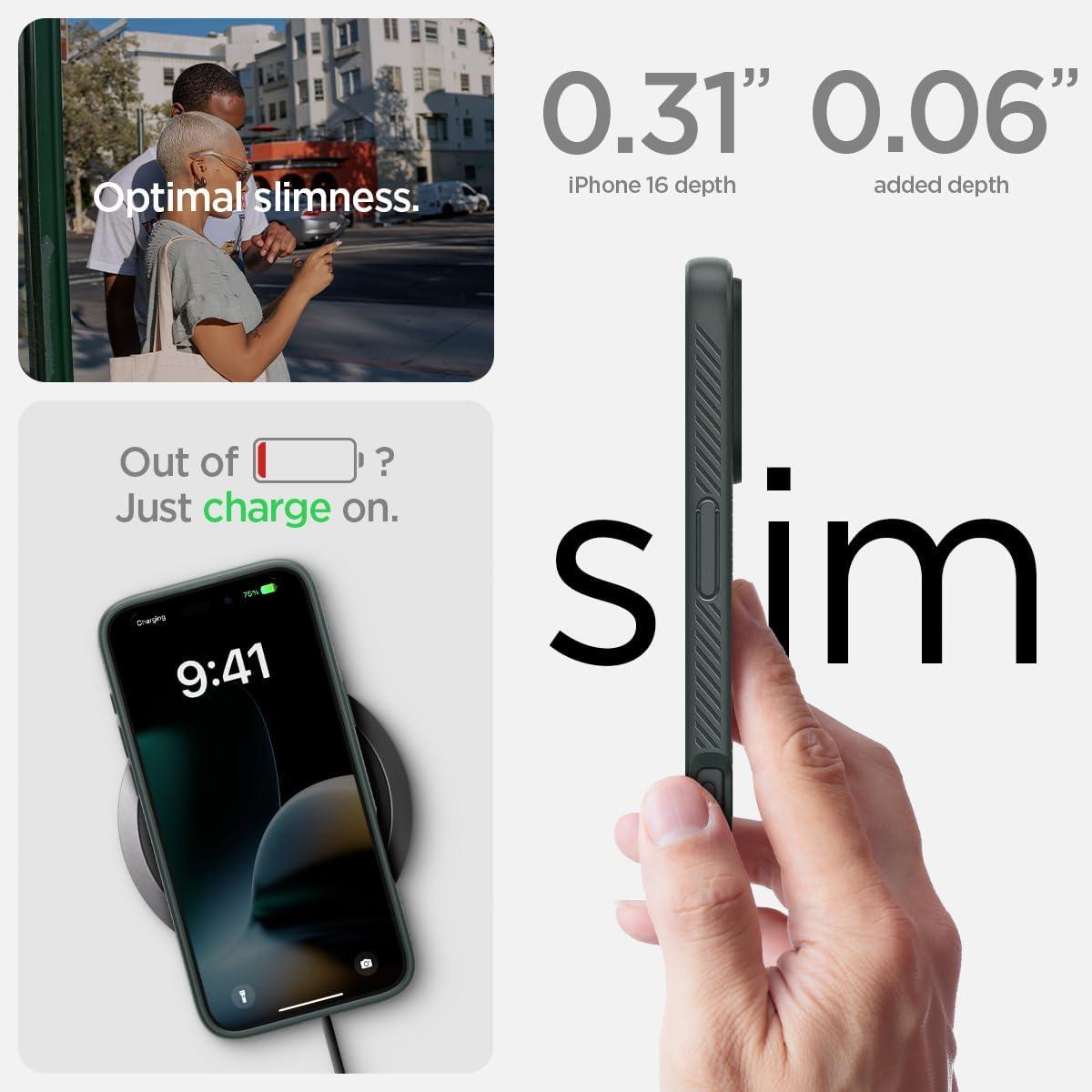 imageSpigen Liquid Air Designed for iPhone 14 Case 2022 MilitaryGrade Protection Matte BlackAbyss Green