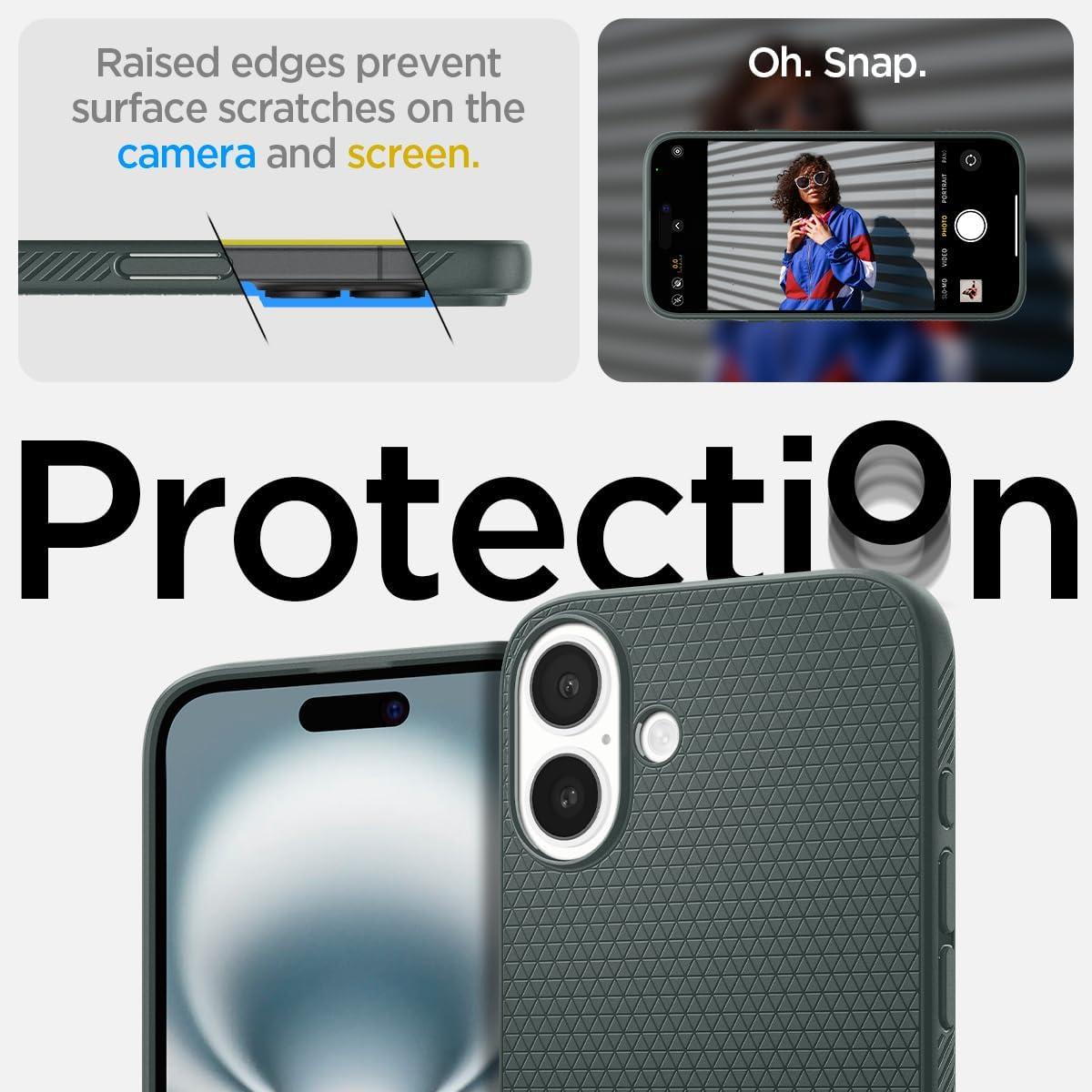 imageSpigen Liquid Air Designed for iPhone 14 Case 2022 MilitaryGrade Protection Matte BlackAbyss Green