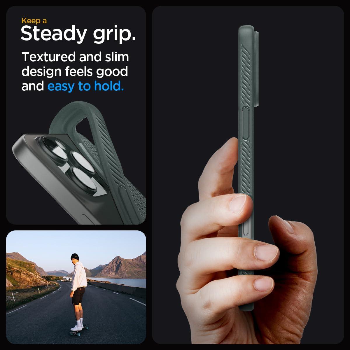 imageSpigen Liquid Air Designed for iPhone 14 Case 2022 MilitaryGrade Protection Matte BlackAbyss Green