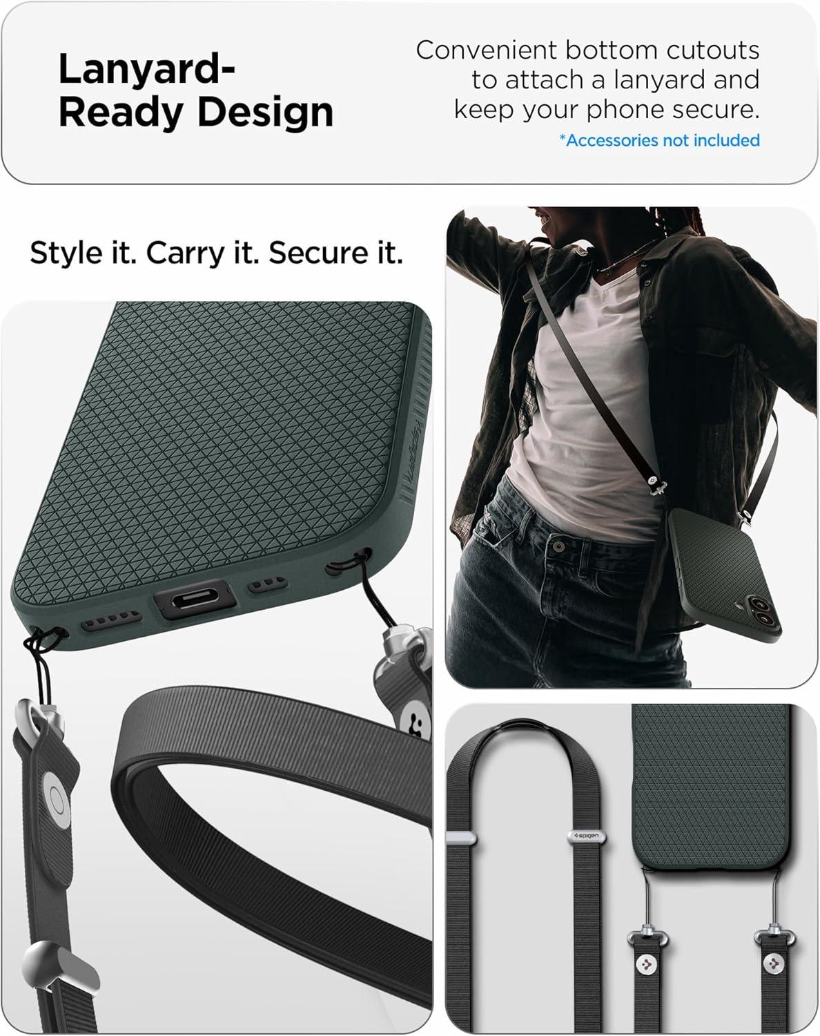 imageSpigen Liquid Air Designed for iPhone 14 Case 2022 MilitaryGrade Protection Matte BlackAbyss Green