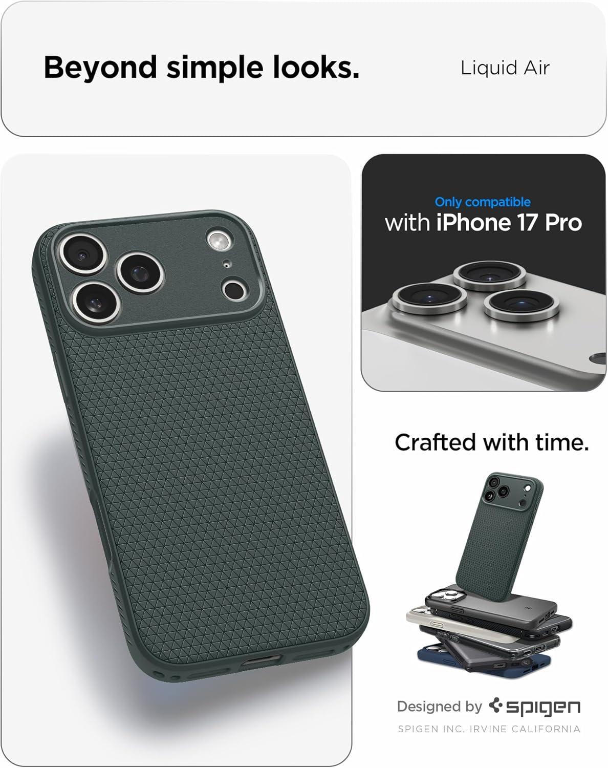 imageSpigen Liquid Air Designed for iPhone 14 Case 2022 MilitaryGrade Protection Matte BlackAbyss Green