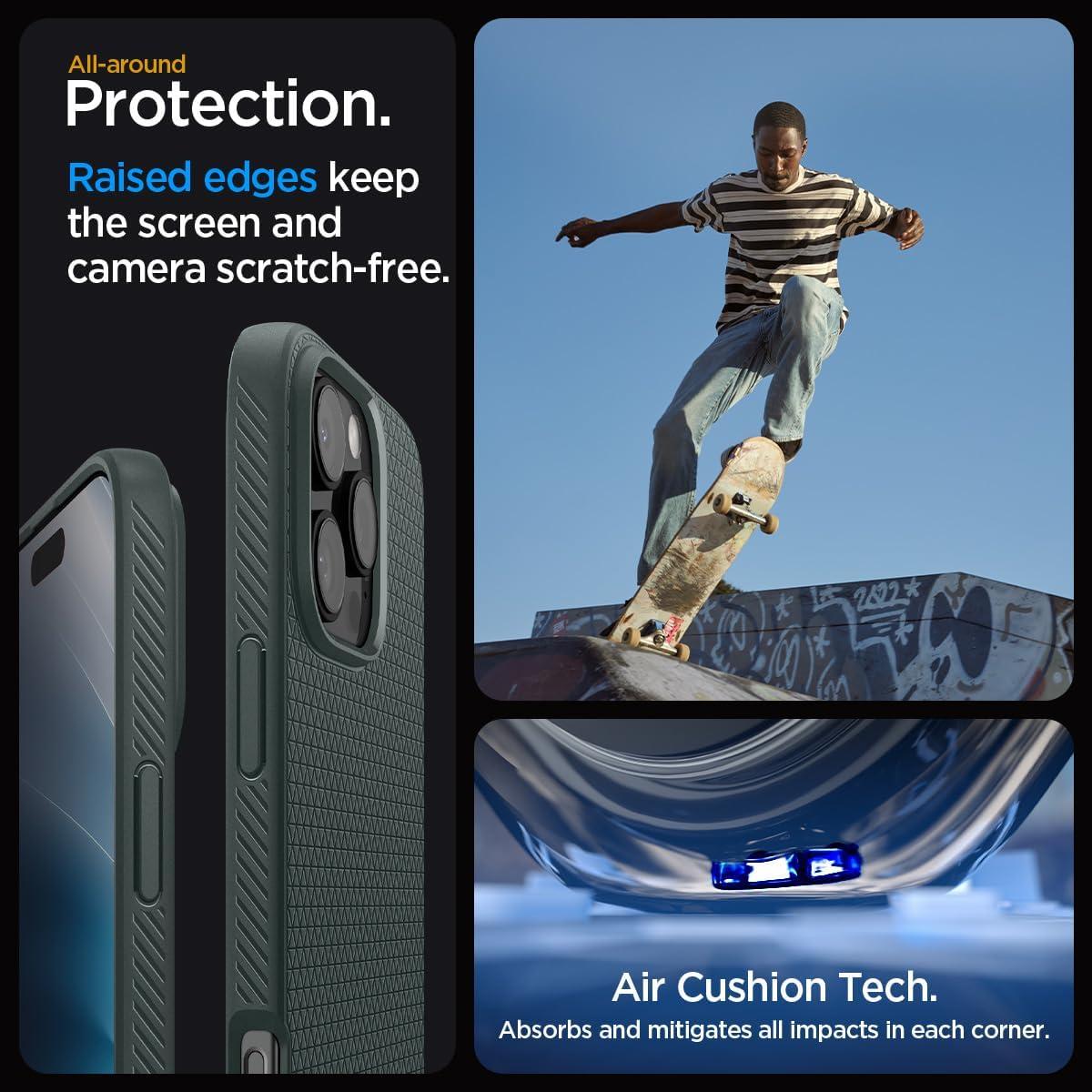 imageSpigen Liquid Air Designed for iPhone 14 Case 2022 MilitaryGrade Protection Matte BlackAbyss Green