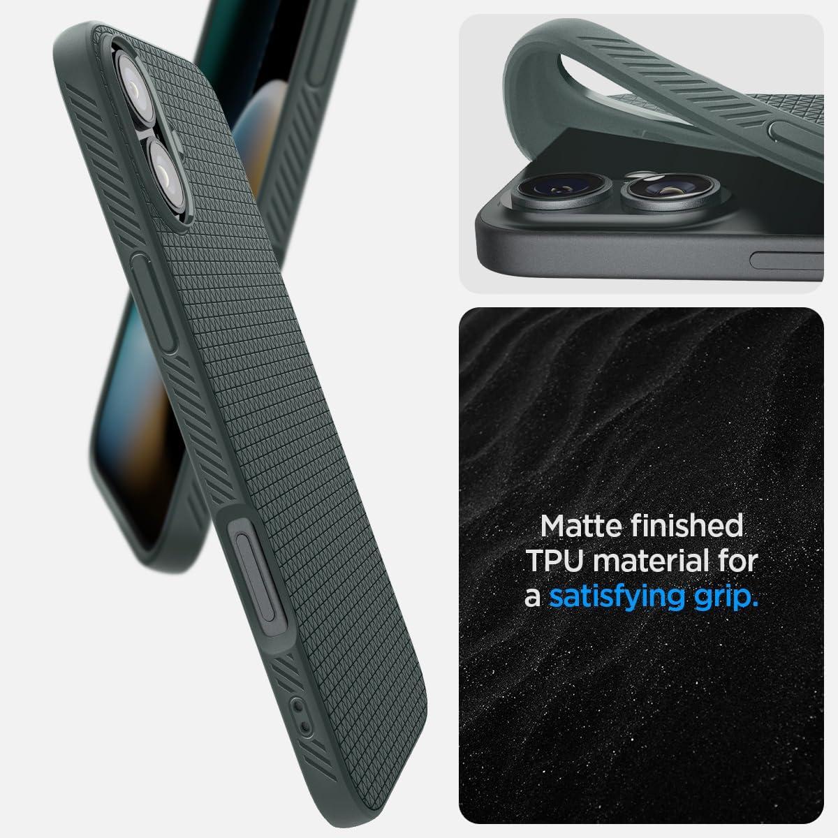 imageSpigen Liquid Air Designed for iPhone 14 Case 2022 MilitaryGrade Protection Matte BlackAbyss Green