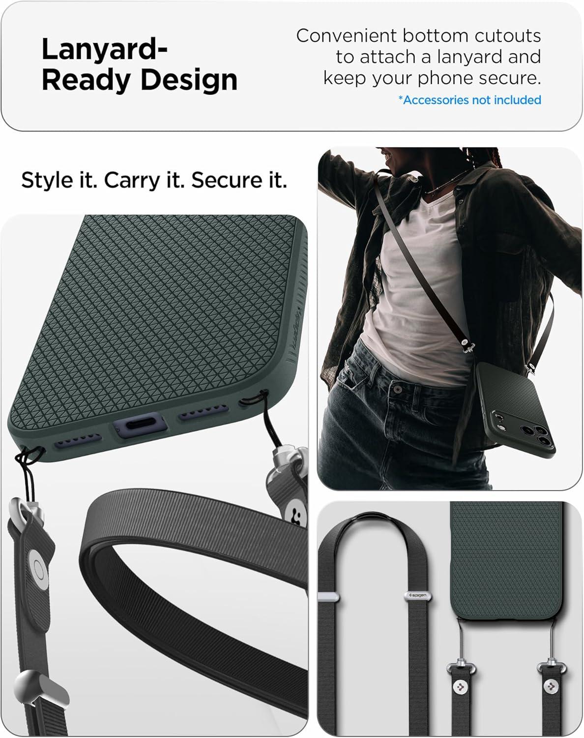 imageSpigen Liquid Air Designed for iPhone 14 Case 2022 MilitaryGrade Protection Matte BlackAbyss Green