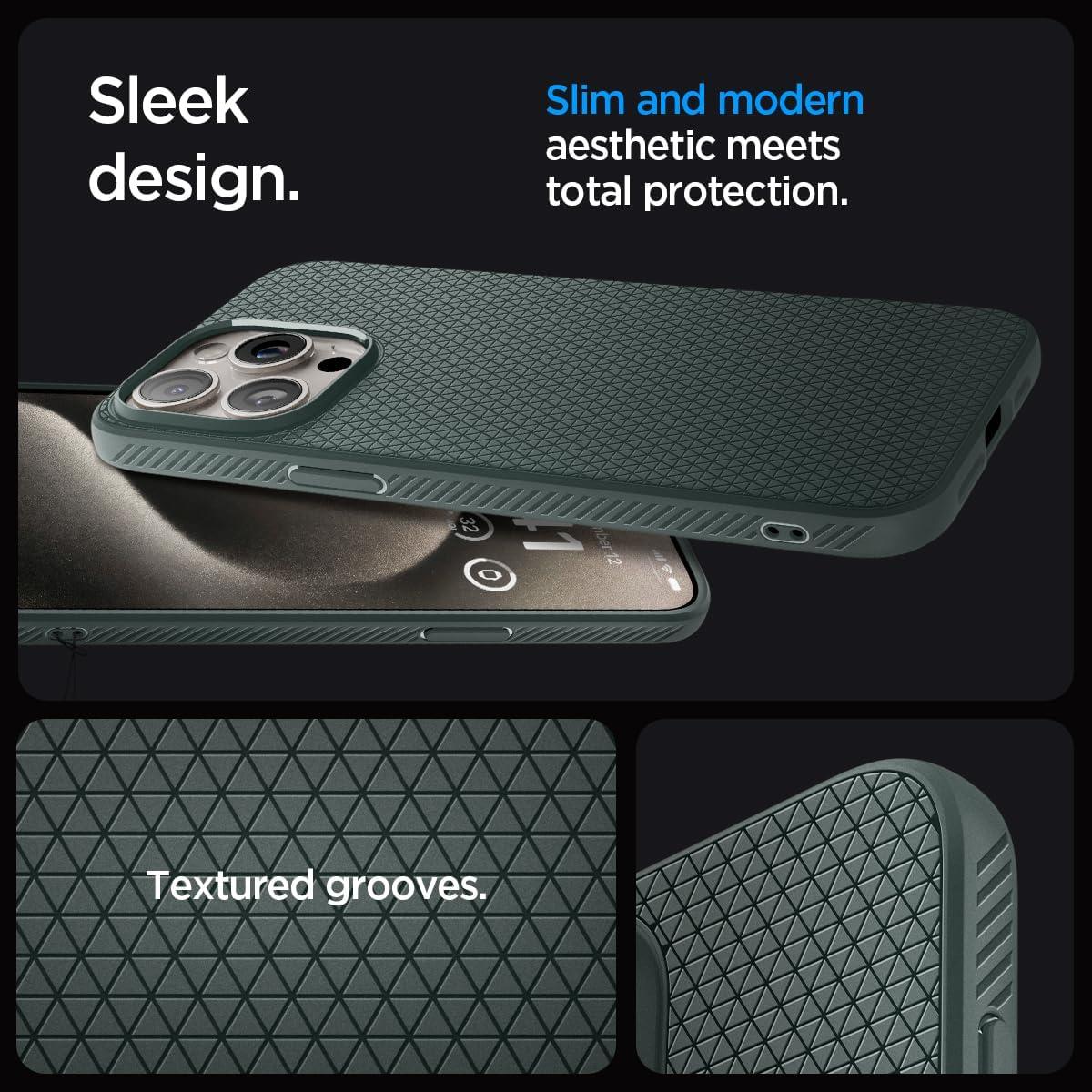 imageSpigen Liquid Air Designed for iPhone 14 Case 2022 MilitaryGrade Protection Matte BlackAbyss Green